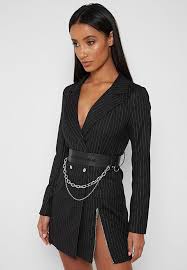 Pinstripe Blazer Dress Black In 2020 Fashion Inspo Outfits Blazer Dress Fancy Outfits