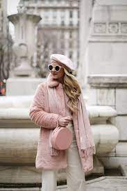 Belted Blazers Atlantic Pacific Pink Faux Fur Coat Pink Coat Outfit Fashion Trends Winter