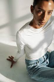 Selma Long Sleeve Top, Bone