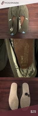 Tom S Classic Military Olive Canvas Alpargatas Army Green Classic Toms Slip Ons Worn Once Stepped In Gum Then Forgotten In The New Shoes Toms Classic Shoes