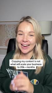 Copying my content (or someone else in your niche) is not what is going to  scale YOUR business to 20k months & beyond While I know it is tempting,  because you can see my success (or you assume ...