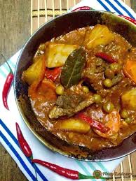 Beef Caldereta Kalderetang Baka Spicy Beef Stew Pinoy Kusinero Spicy Beef Stew Beef Caldereta Spicy Beef
