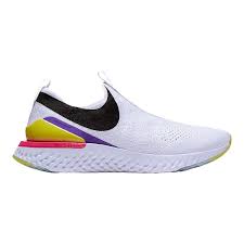 Designed to be durable, lightweight and springy, nike react brings foam cushioning to next level. Nike Women S Epic Phantom React Flyknit Running Shoes White Yellow Purple Sport Chek