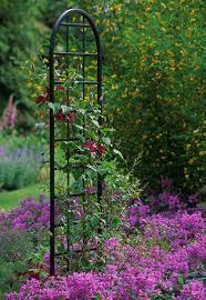 This quality trellis is durably crafted from powder coated metal. Flat Shape Burlington Garden Obelisk Galvanised Powder Coated Steel