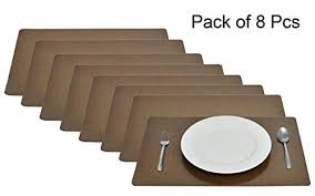It isn't rocket science, but a properly set table will show you're a having dessert and coffee or tea? Decozen Placemats For Dining Table Coffee Table Dinner Table Set Of 8 Placemats Heat Resistant Water Proof Easy To Clean Table Mats Packed In Reuseable Zip Pouch 12 X18 Inches Dark Brown