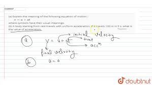 The sign used in the roman system for the number 5 3…. A Explain The Meaning Of The Following Equation Of Motion V U At Youtube