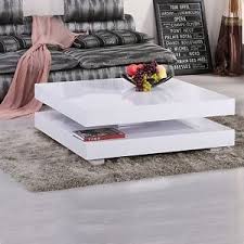 Modern High Gloss White Square Coffee Table With 2 Layers And Storage Coffee Table Design Modern Coffee Table Design Coffee Table