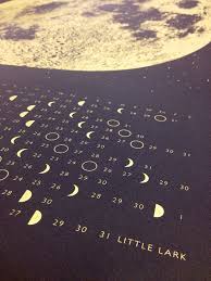 Large Moon Calendar Wall Moon Calendar Gold Moon Phases