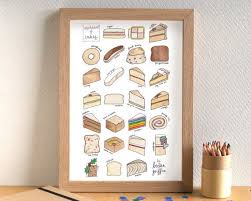 Cake Alphabet Kitchen Art Print Alphabet Print Kitchen Art Alphabet Mugs
