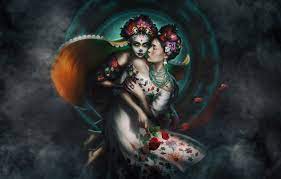 You may crop, resize and customize santa muerte images and backgrounds. Wallpaper Girls Smoke Fantasy Art Characters Santa Muerte Holy Death Santa Muerte Katie Watersell By Katie Watersell Images For Desktop Section Art Download