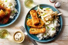 Katsu Style Wild Alaskan Pollock With Cabbage Slaw Rice Visit Https Www Blueapron Com To R Recipes With Fish Sauce Fish Dinner Recipes Asian Fish Recipes