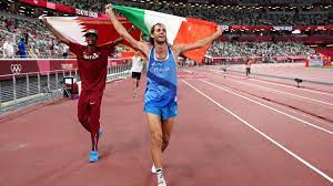 Der italiener gianmarco tamberi und der katarer mutaz essa barshim lagen im hochsprungfinale gleichauf bei 2,37 meter. H9apei4rvpfxrm