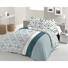 Toutes les tailles de lits sont disponibles. Lovely Home Parure De Couette Coton Ethno Bleu Canard 240x260cm Cdiscount Maison