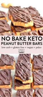 No Bake Peanut Butter Bars Healthy Keto Vegan Recipe Keto Dessert Easy Peanut Butter Bars Healthy Keto Dessert Recipes