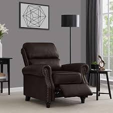 Domesis Cortez Leather Push Back Recliner Chair Brown Https Www Amazon Com Dp B07p9v7yg5 Ref Cm In 2020 Brown Leather Furniture Recliner Chair Dinette Chairs
