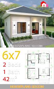 This one has a simple design provided an easy access to the entry and garage. Simple House Plans 6x7 With 2 Bedrooms Hip Roof House Plans 3d Small House Roof Design Simple House Design Simple House