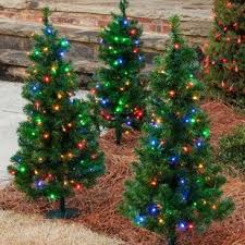 Outdoor pre decorated christmas tree. Walkway And Tabletop Trees 3 Walkway Pre Lit Winchester Fir Tree 100 Multicolored Led Lamps Christmas Lights Etc Colorful Christmas Tree Outdoor Christmas Tree Christmas Lights Etc