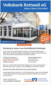 Volksbank goettingen is headquartered in , , and was founded in null. Volksbank Rottweil Geschaftsstelle In Denkingen Modernisiert Tuttlingen Schwabische Zeitung