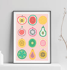Aida 14 count ● grid size: 267 Fruits And Berries Modern Cross Stitch By Daisy Xstitch On Zibbet