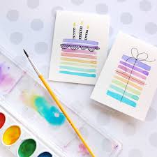 Card Making Easy Birthday Card Drawing Ideas Easy Diy Birthday Cards Using Minimal Supplies Easy Birthday Cards Diy Watercolor Birthday Cards Birthday Cards Diy