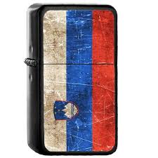 Slovenia Country National Emblem Flag Oil Flip Top Black Lighters 2380 Emblems Lighter Flag