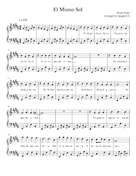 El Mismo Sol Alvaro Soler Piano Cover Sheet Music For Piano Solo Musescore Com * las letras de canciones estan protegidas por las leyes de derechos de autor y son propiedad de sus respectivos. el mismo sol alvaro soler piano