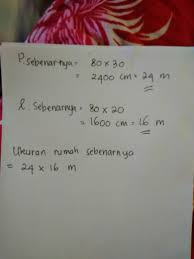 Dan disini engkau akan menyajikan salah satunya buat kamu kini. Seorang Arsitek Membuat Denah Rancangan Rumah Dengan Skala 1 80 Jika Ukuran Rumah Pada Denah Brainly Co Id