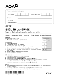 The one specimen english language paper 1 we have from aqa has the following exemplar question 5: Aqa 87001 Qp Nov18