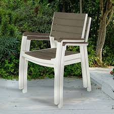 Keter Harmony Indooroutdoor Patio Furniture Armchair Set Modern Wood Style Finish Pack Of 2 Chairs Outdoor Chairs Outdoor Furniture Chairs Patio Dining Chairs