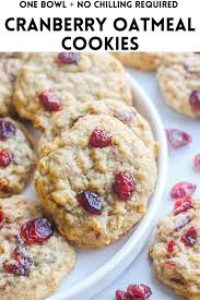Cranberry Oatmeal Cookies One Bowl No Chilling Required In 2020 Oatmeal Cranberry Cookies Cookies Oatmeal Cookies