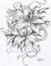 Black And White Lily Flower Tattoo Outline 403 Forbidden Tiger Lily Tattoos Lily Tattoo Design White Flower Tattoos