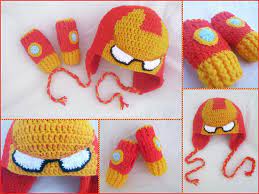 Iron Man Set Hat Mittens By Argentinian Queen On Deviantart Crochet Hat Pattern Crochet Hats Crochet Patterns