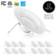 Led recessed lighting & retrofit kits. Parmida 12 Pack 5 6 Inch Dimmable Led Downlight 12w 100w Replacement Baffle Design Retrofit Led Recessed Lighting Fixture 3000k Soft White 1000lm Energy Star Etl Led Trim Walmart Com Walmart Com