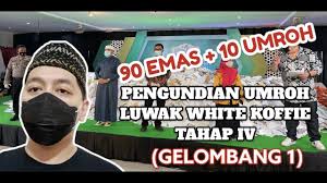 1 kirimkan 3 bungkus kosong luwak white koffie sertakan identitas diri (fotocopy ktp/sim) dan nomor telepon. Pengundian Umroh Gratis Luwak White Koffie Tahap Iv Gelombang 1 90 Emas 10 Umroh Youtube