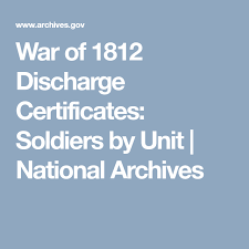 War Of 1812 Discharge Certificates Soldiers By Unit War Of 1812 Soldier War