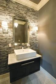 Bathroom Accent Tile Ideas Half Bathroom Accent Wall Idea Rough Tile Wall Like The Color And Guest Bathroom Small Modern Powder Rooms Guest Bathrooms