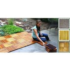 Porcelain tile is a particularly dense and strong form of ceramic, and so most porcelain tiles rated for flooring use can also work in many patio applications. Acacia Hardwood Deck Tiles Pack Of 10 Overstock 5992753