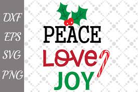 You will get a zip file including an svg, dxf and png formats in black, as well as the file license. Free Peace Love Joy Svg Christmas Svg Christmas Cut File Crafter File