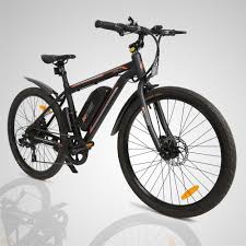 26 Quot 36v 350w Matte Black Electric Bicycle City E Bike Disc Brake Shimano 7 Speed The 36v 350w E Bike Is Powerful City Bicycles Black Bike Bicycle Travel