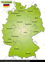 Deutschland karte stadtplan anzeigen gelände stadtplan mit gelände anzeigen satellit satellitenbilder anzeigen hybrid satellitenbilder mit straßennamen anzeigen. Karte Von Deutschland Mit Hauptstadten In Grun Lizenzfreies Foto 10898556 Bildagentur Panthermedia