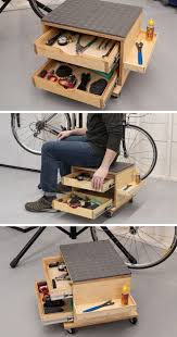 Rollsitz Und Werkzeugaufbewahrungswagen Cart Rolling Seat Storage Tool W Woodworking Workshop Storage Tool Storage Work Diy