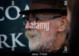 Playwright John Byrne and wife Jeanine Davies March 27th 2019 Paisley Stock  Photo