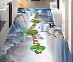 Add vibrant colours and fun designs to your home with aj wallpaper's selection of floor wallpaper online. Lwcx 3d Flooring Wallpaper Self Adhesive Wall Paper Custom 3d Floor Tiles Waterfall 3d Murals Painting Floor Water Proof 150x105cm Buy Online In Guernsey At Desertcart