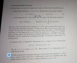 Lindelöf, sur l'application de la méthode des approximations successives aux équations différentielles ordinaires du premier ordre; Solved 2 Picard Lindelof Theorem In This Problem We Pro Chegg Com