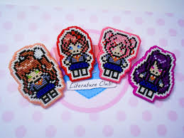 I think these game out rlly cute lkjdkljds anyways mikki like these or perish. Doki Doki Literature Club Ddlc Inspired Perlers Sayori Monika Yuri Natsuki Mixed Media Collage Art Collectibles Deshpandefoundationindia Org