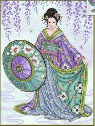 A color printer works best for this, so you can easily wall hangings, pillows, toys and placemats are just a few of the many projects you can make with free cross stitch patterns. Joan Elliott Blue Geisha Cross Stitch Pattern Free Cross Stitch Cross Stitch Cross Stitch Kits