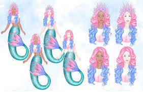 Mermaid Vibes Clipart Collection With Images Clip Art Mermaid Clipart Graphic Illustration