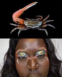 crab inspired makeup done by @pradaolic