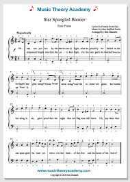 The documents below contain the words, lyrics, and music of the american national anthem. Star Spangled Banner Music Theory Academy Easy Piano Sheet Music