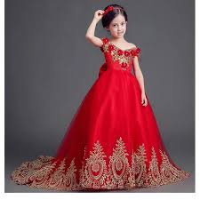 Move your mouse over image or click to enlarge. Exquisite Ball Gown Red Long Trailing Flower Girl Dresses For Weddings Kids Elegant Gold Wire Birthday Pageant Dress Custom Made Dresses Aliexpress